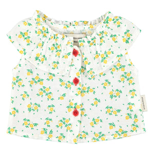 Piupiuchick - Camiseta sin mangas de algodón orgánico Fleurie | Blanco