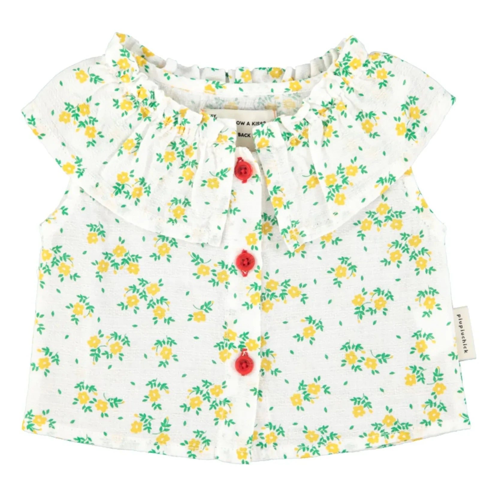 Piupiuchick - Camiseta sin mangas de algodón orgánico Fleurie | Blanco
