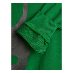 Mini Rodini - Sudadera de algodón orgánico con estampado de pantera | Verde