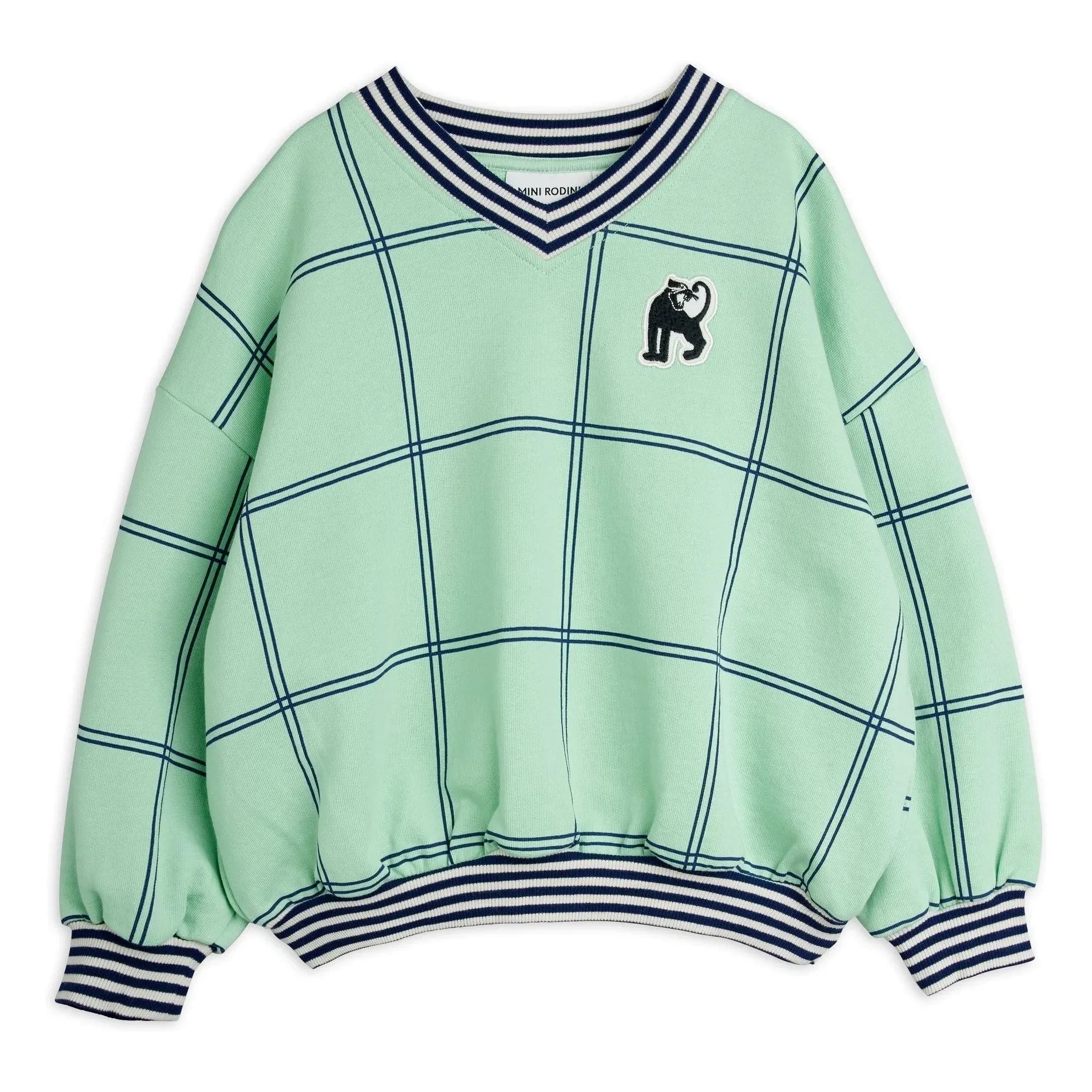 Mini Rodini - Sudadera a cuadros orgánica Coron | Verde
