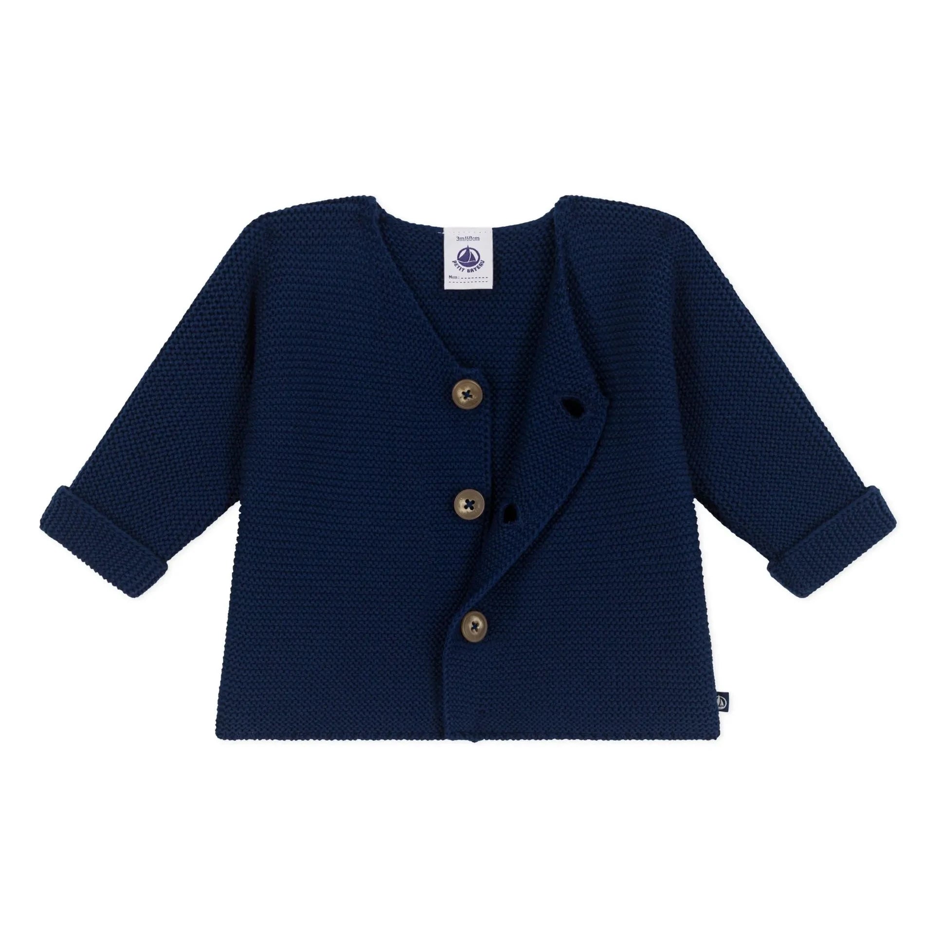 Petit Bateau - Cárdigan de algodón orgánico Barby | Azul marino