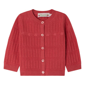 Bonpoint - Cárdigan de algodón orgánico Giovina | Rojo frambuesa