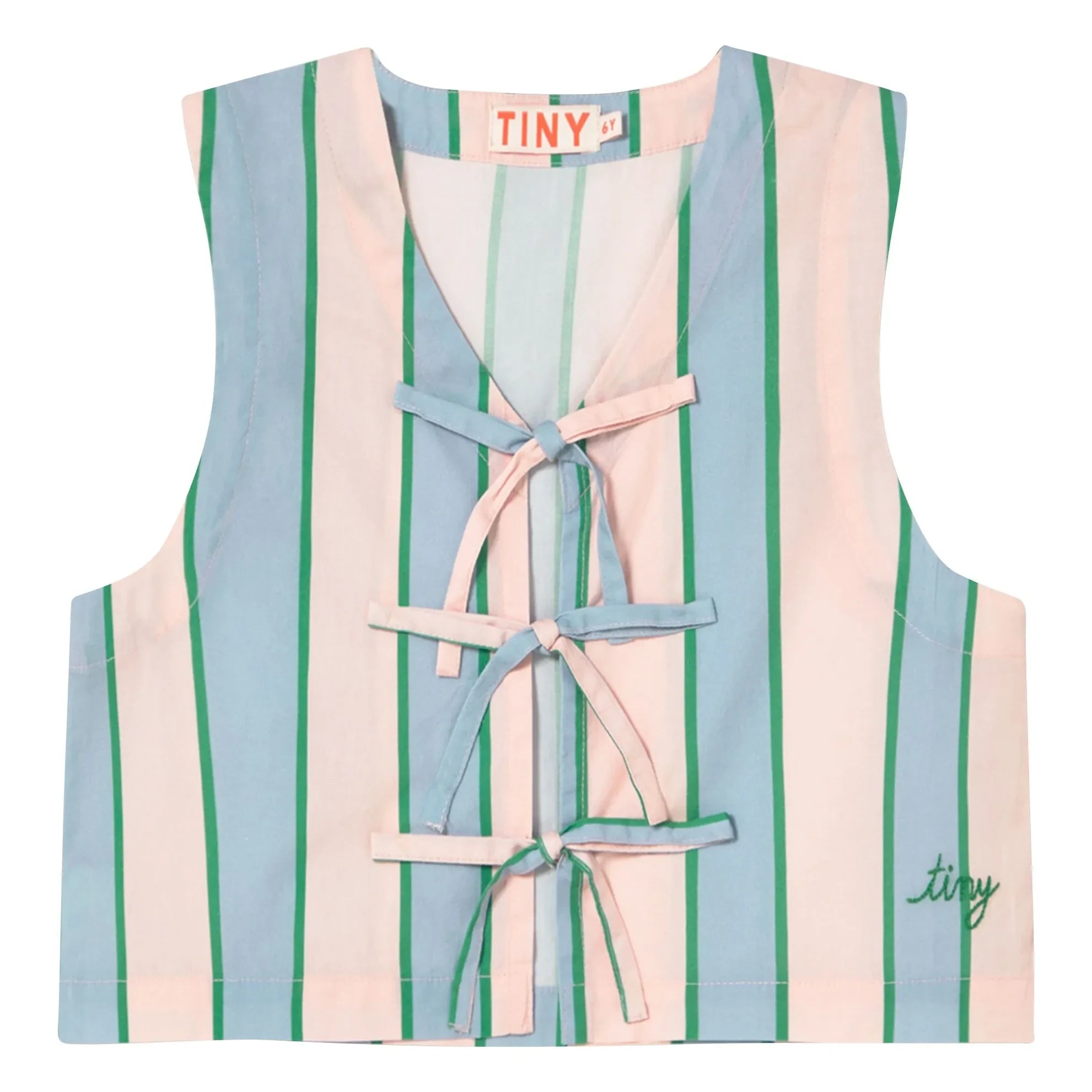 Tinycottons - Top de nudos a rayas | Rosa claro