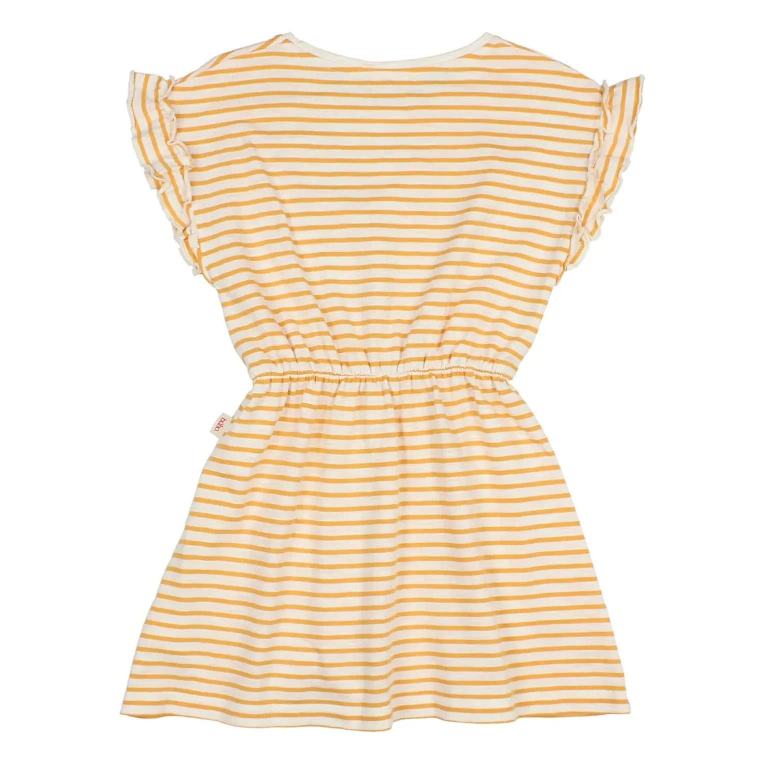 Búho - Vestido de punto de rayas Fresa Algodón Orgánico | Amarillo