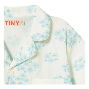 Tinycottons - Conjunto de camisa y pantalón con estampado floral | Blanco