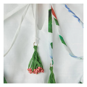 Fábula - Vestido de manga volante con estampado floral | Blanco