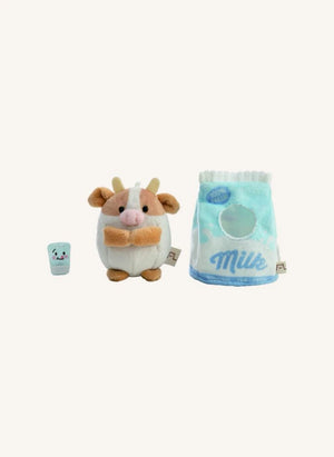 Nici - Juguete de peluche Moono la vaca, con disfraz de cartón de leche | Beige