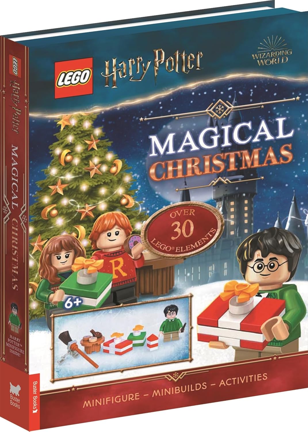 Buster Books - Lego Harry Potter Magical Christmas Libro de actividades e historias en inglés con figura de juguete