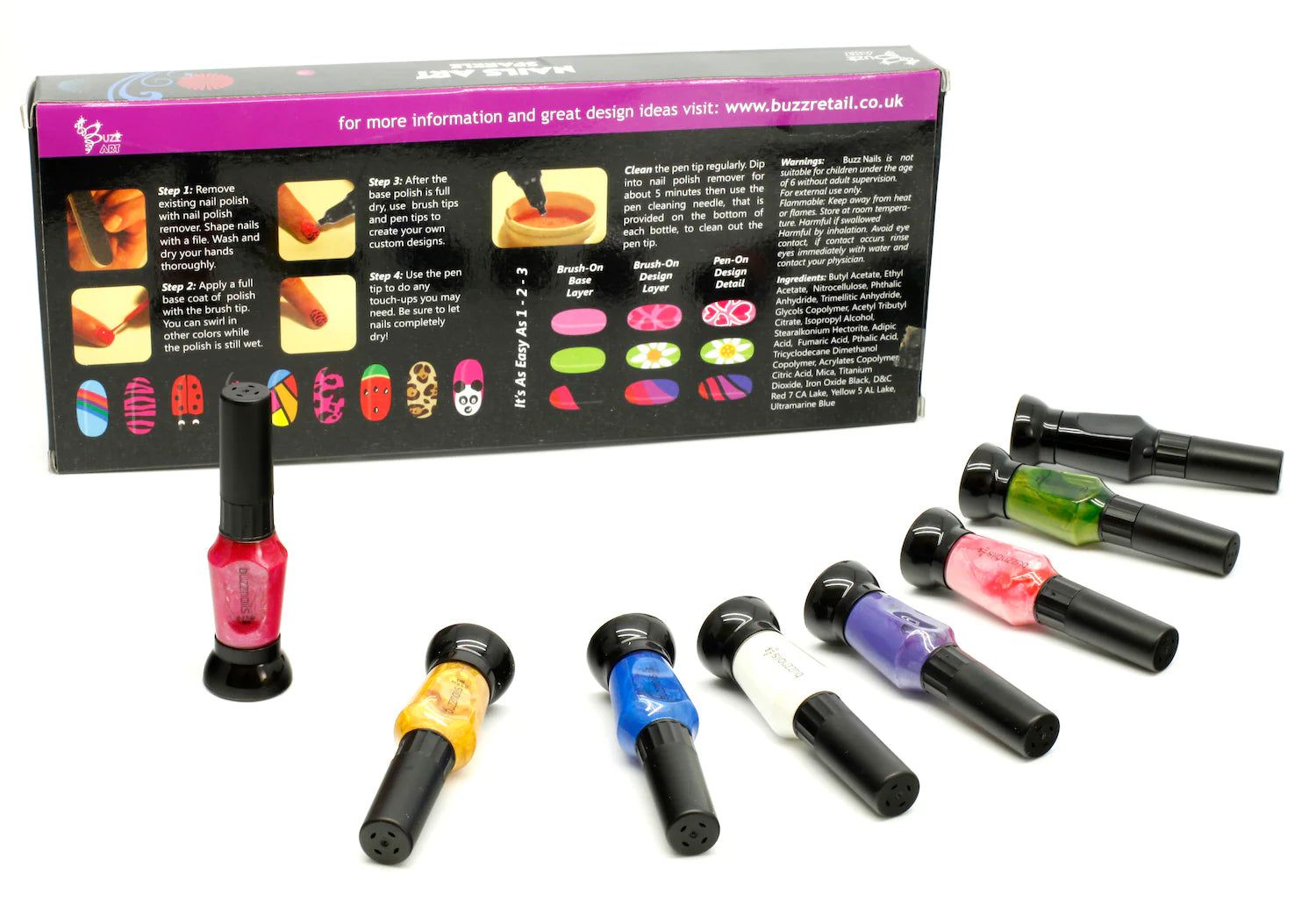 Buzz Art - Kit de diseño de manicura Sparkle para niños