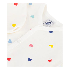 Petit Bateau - Pijama con estampado de corazones "Sleep Well" | Blanco