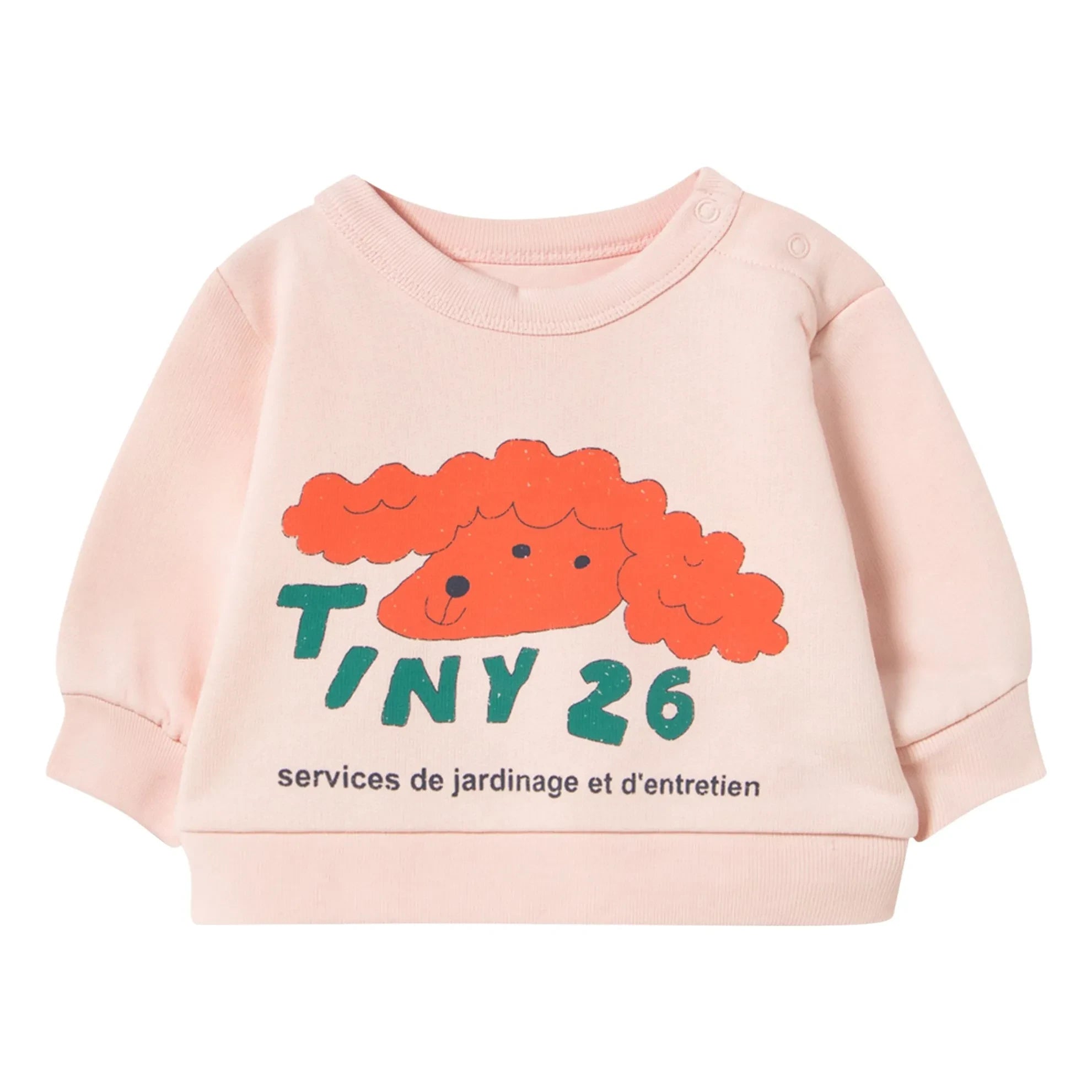 Tinycottons - Jersey Perro Tiny 26 Algodón Orgánico Bebé | Rosa Pálido
