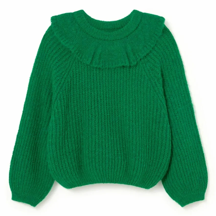 Cozmo - Jersey Lua con cuello de volantes | Meadow Green