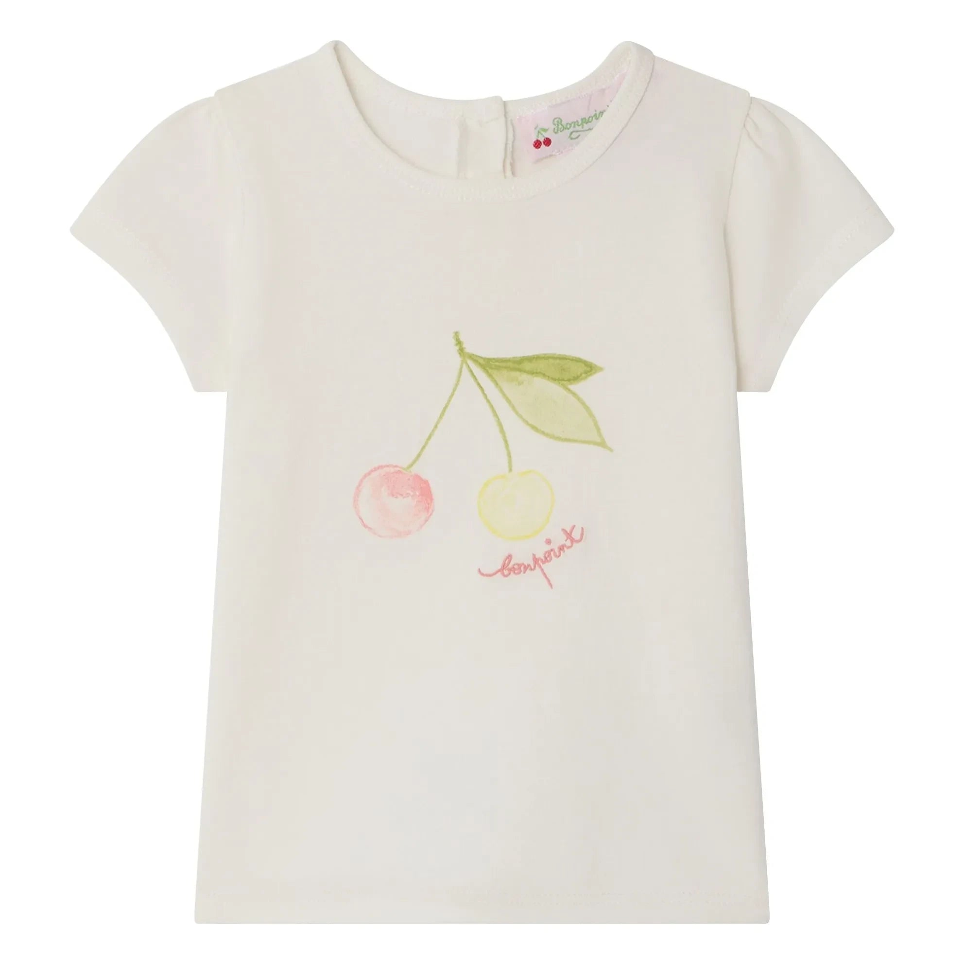 Bonpoint - Camiseta de algodón orgánico Cira Cherry | Crema
