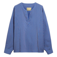 Momoni - Blusa de rayas con pinchos | Azul