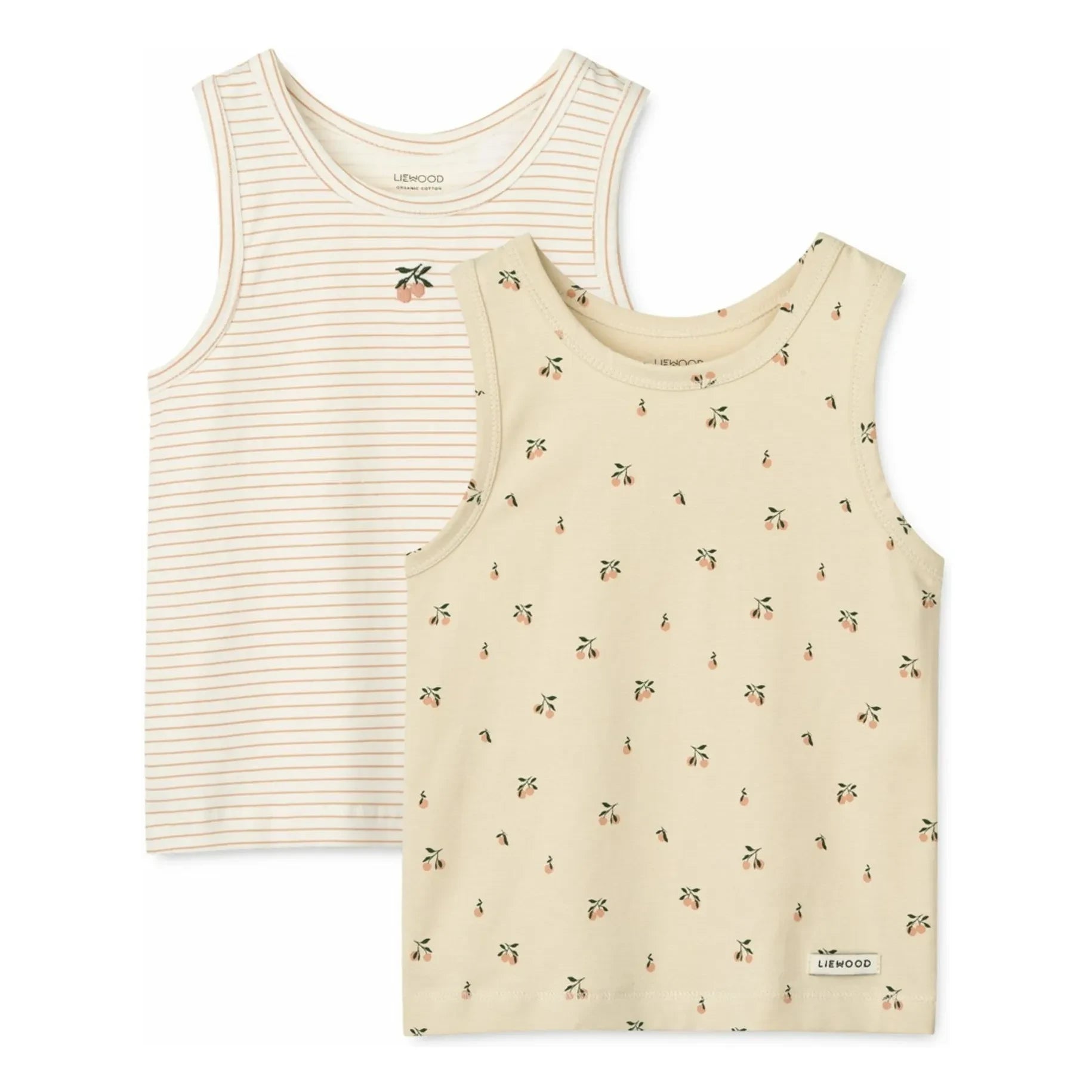 Liewood - Conjunto de 2 camisetas de tirantes de algodón orgánico Faris | Beige