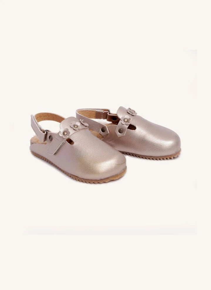 Pèpè - Sandalias forradas con textura metálica | Rosa polvo