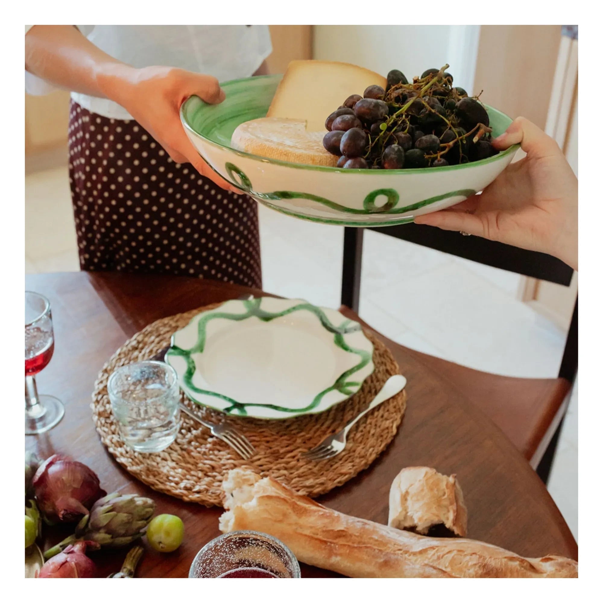 Denise - Plato de servir Olaf | Verde
