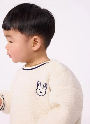 Petit Bateau - Tavşan Sherpa Kazak | Ecru