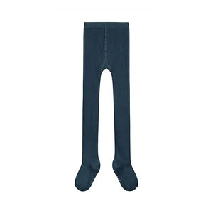 Gray Label - Medias de algodón orgánico acanaladas | Azul grisáceo