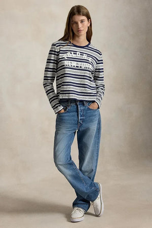 Blusa de algodón de manga larga Polo Ralph Lauren para mujer