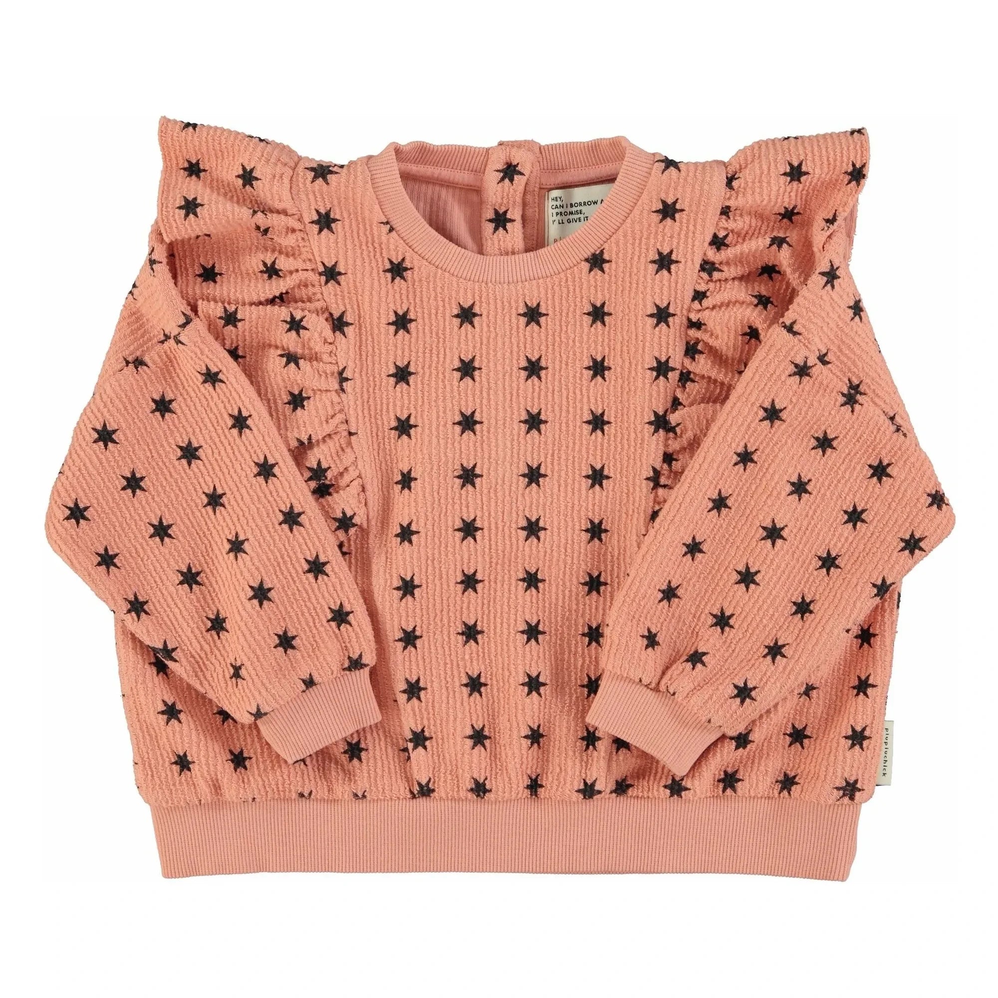 Piupiuchick - Sudadera de rayas Estrellas Algodón orgánico | Coral