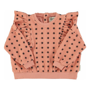 Piupiuchick - Sudadera de rayas Estrellas Algodón orgánico | Coral