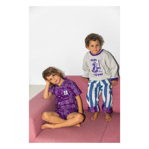 Club Trésor - Conjunto de camisa y pantalón corto de popelina Cassis | Morado
