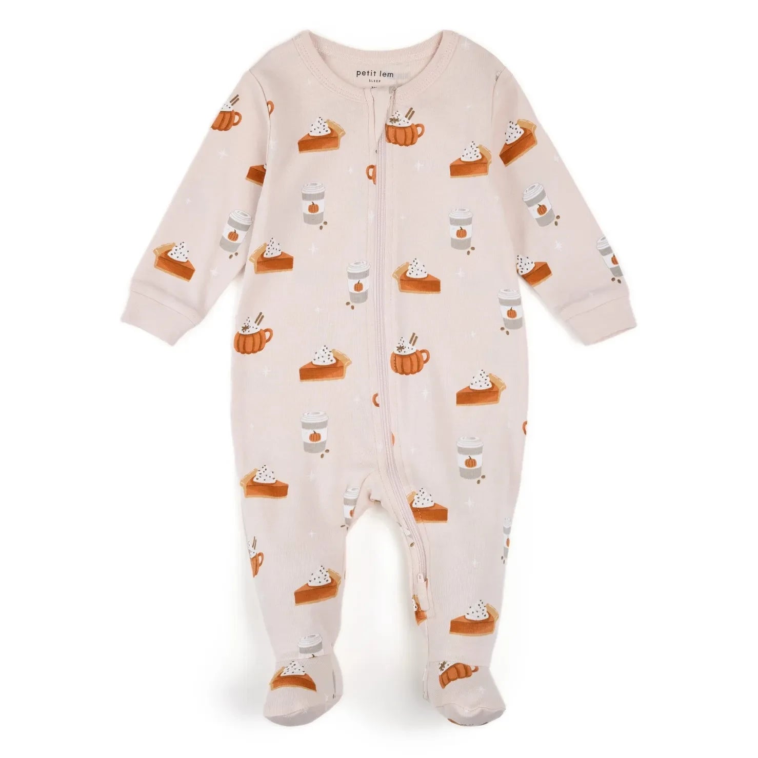 Petit Lem - Pijama con pies de algodón orgánico "Gâteaux" | Rosa