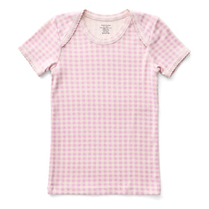 Soor Ploom - Camiseta de algodón orgánico Baby Vichy | Rosa