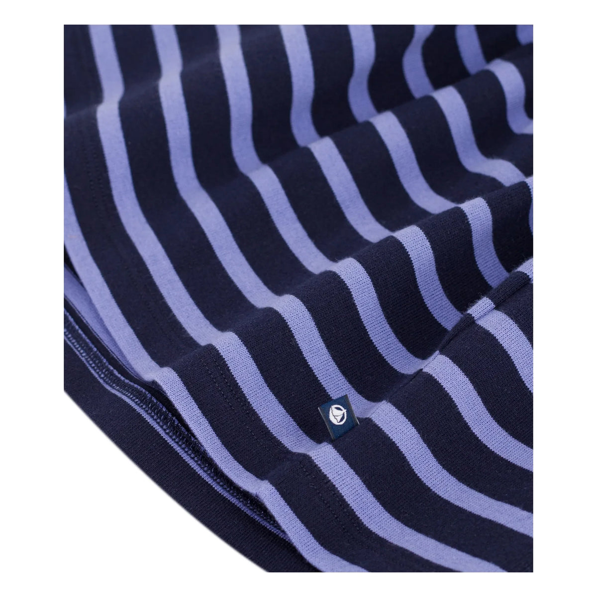 Petit Bateau - Vestido de algodón orgánico a rayas de manga larga | Azul