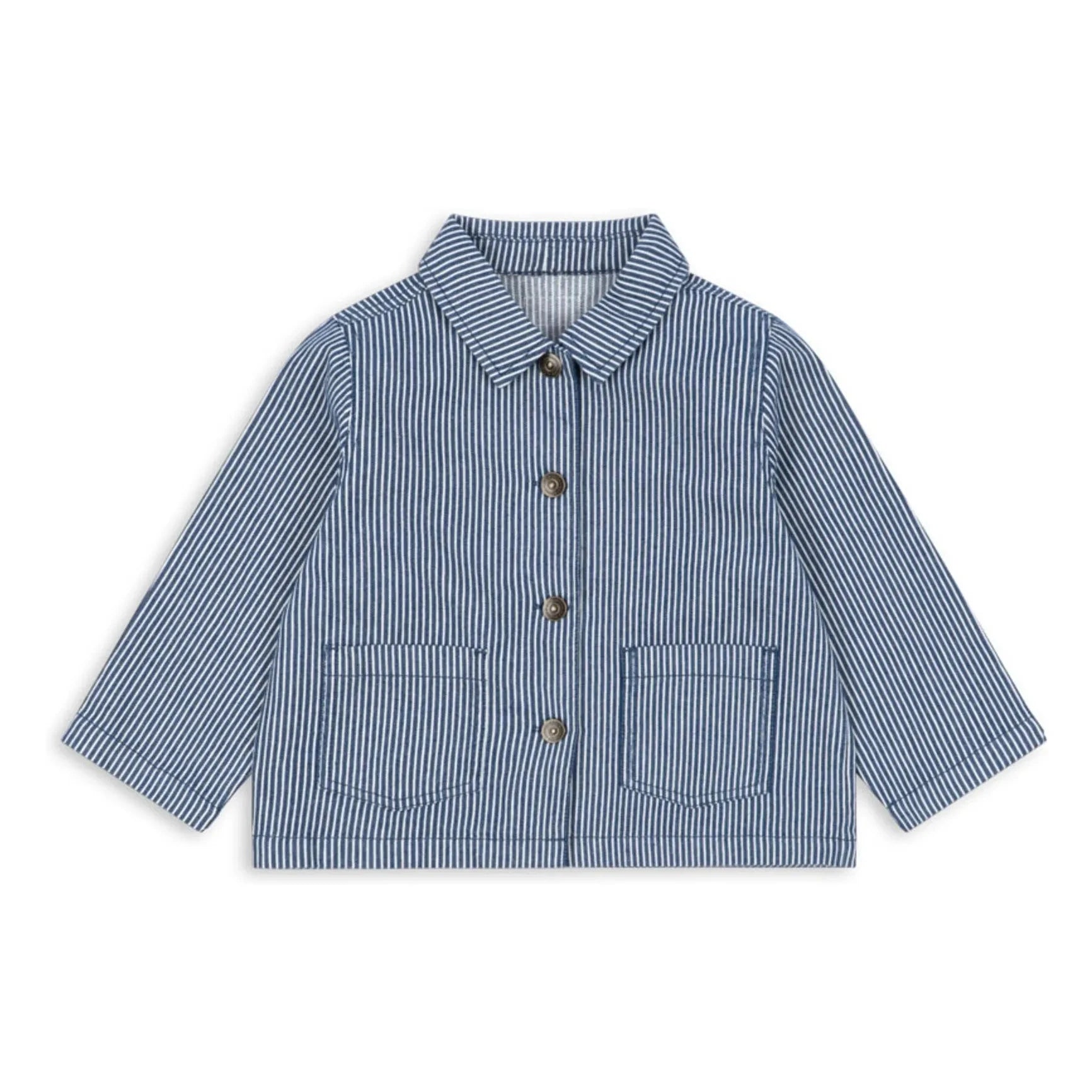 Konges Sløjd - Chaqueta de Algodón Orgánico a Rayas Luc | Azul