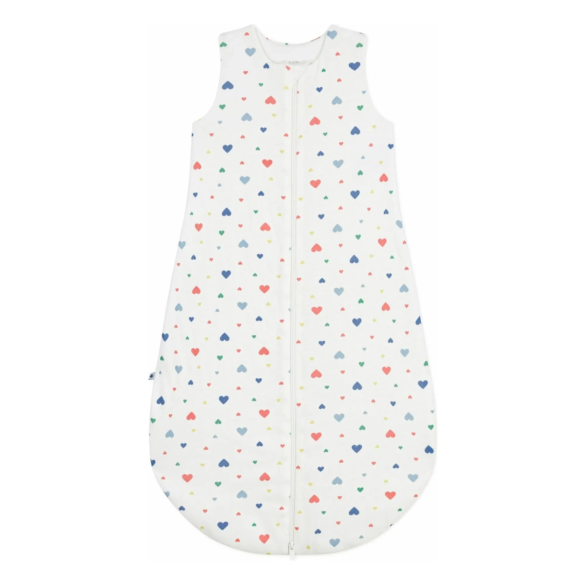 Petit Bateau - Saco de dormir estampado de corazón | Blanco