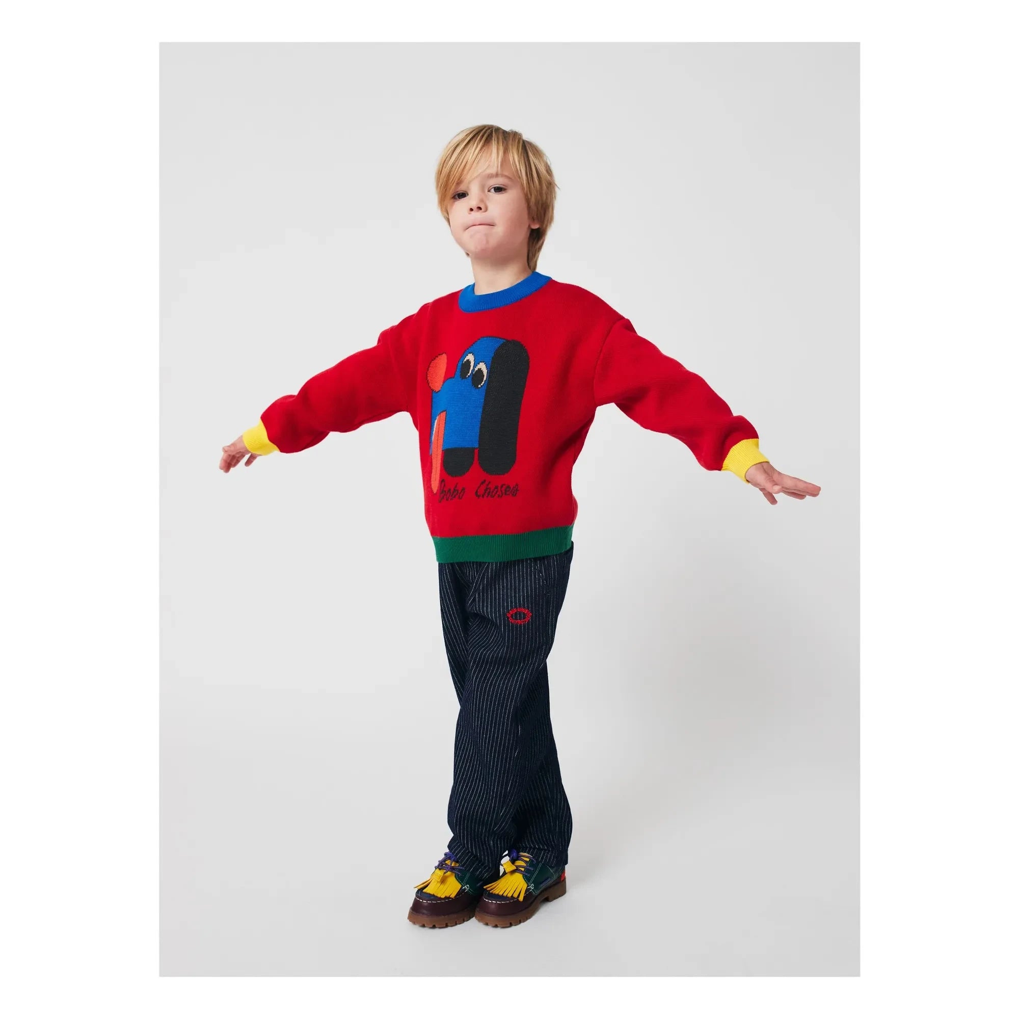 Bobo Choses - Jersey de perro de algodón orgánico con bloques de color | Rojo