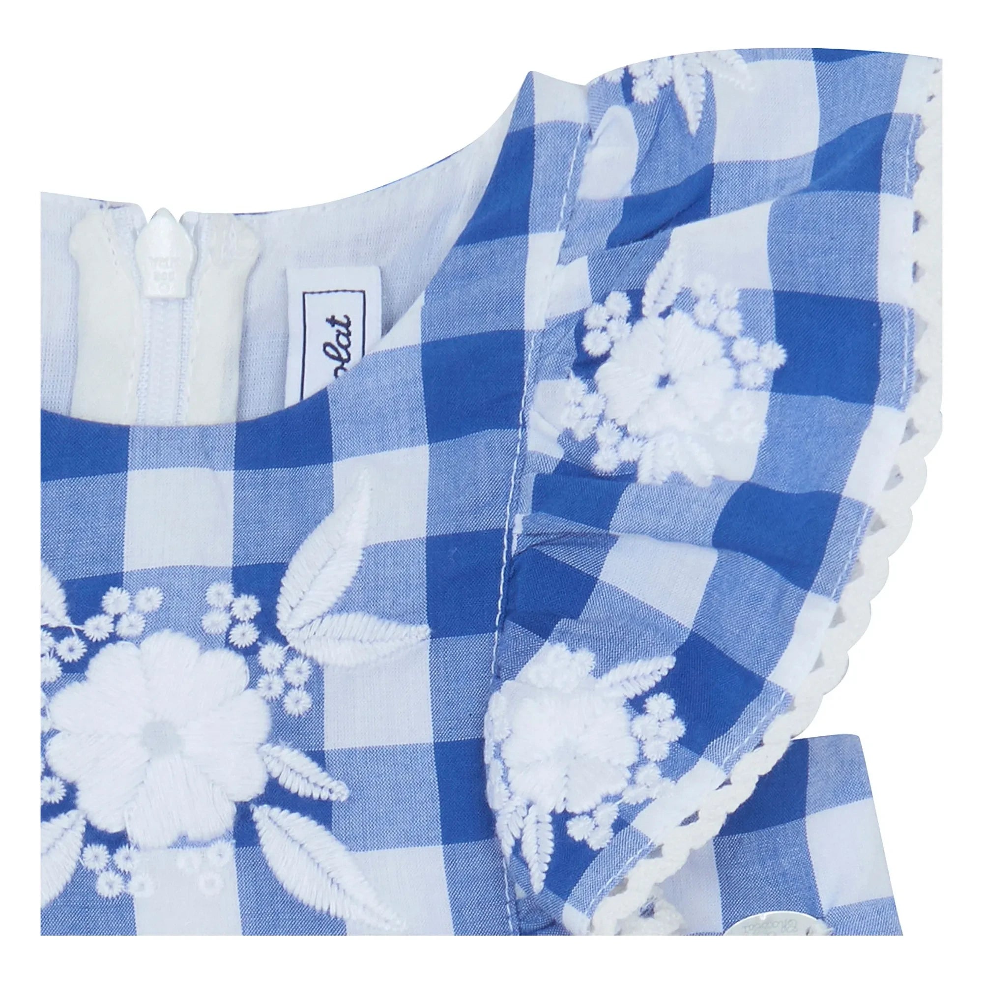 Tartine et Chocolat - Conjunto de camiseta de vichy y cubrepañal | Azul real
