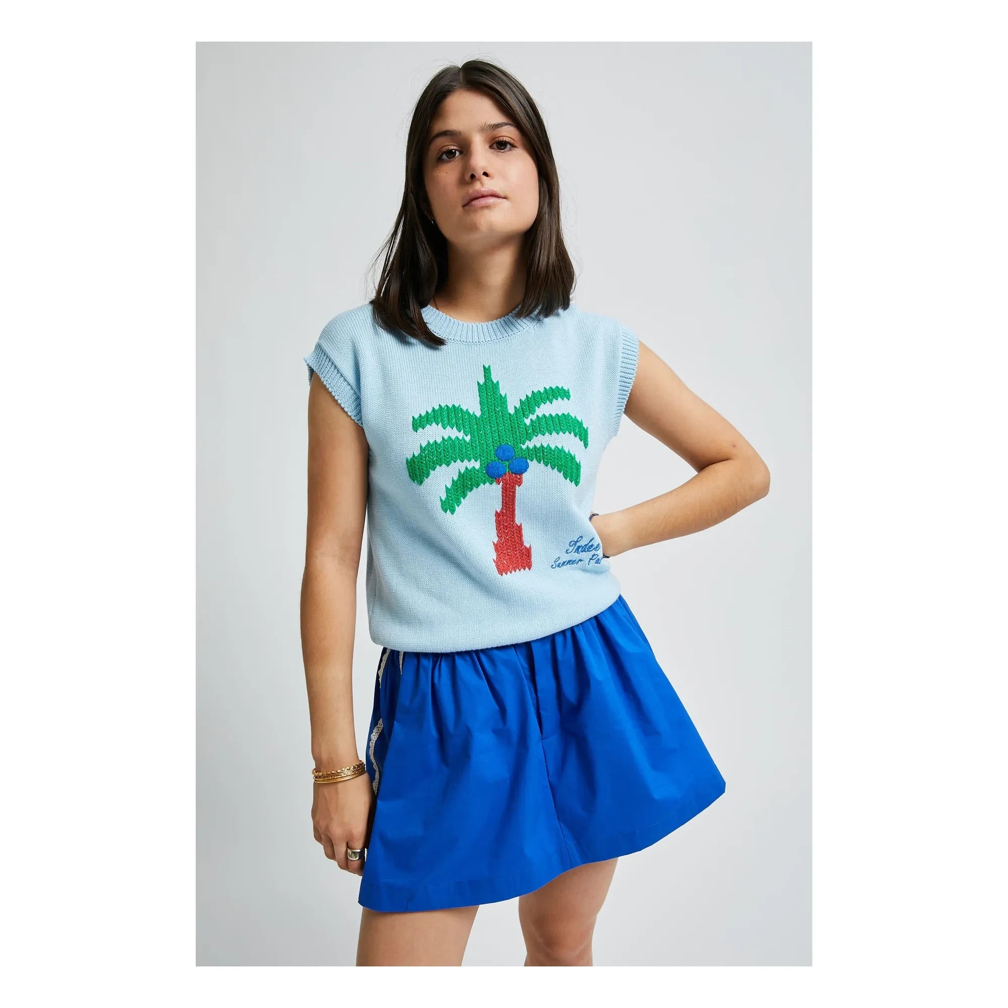 Indee - Jersey sin mangas Vaucluse Palm | Azul claro