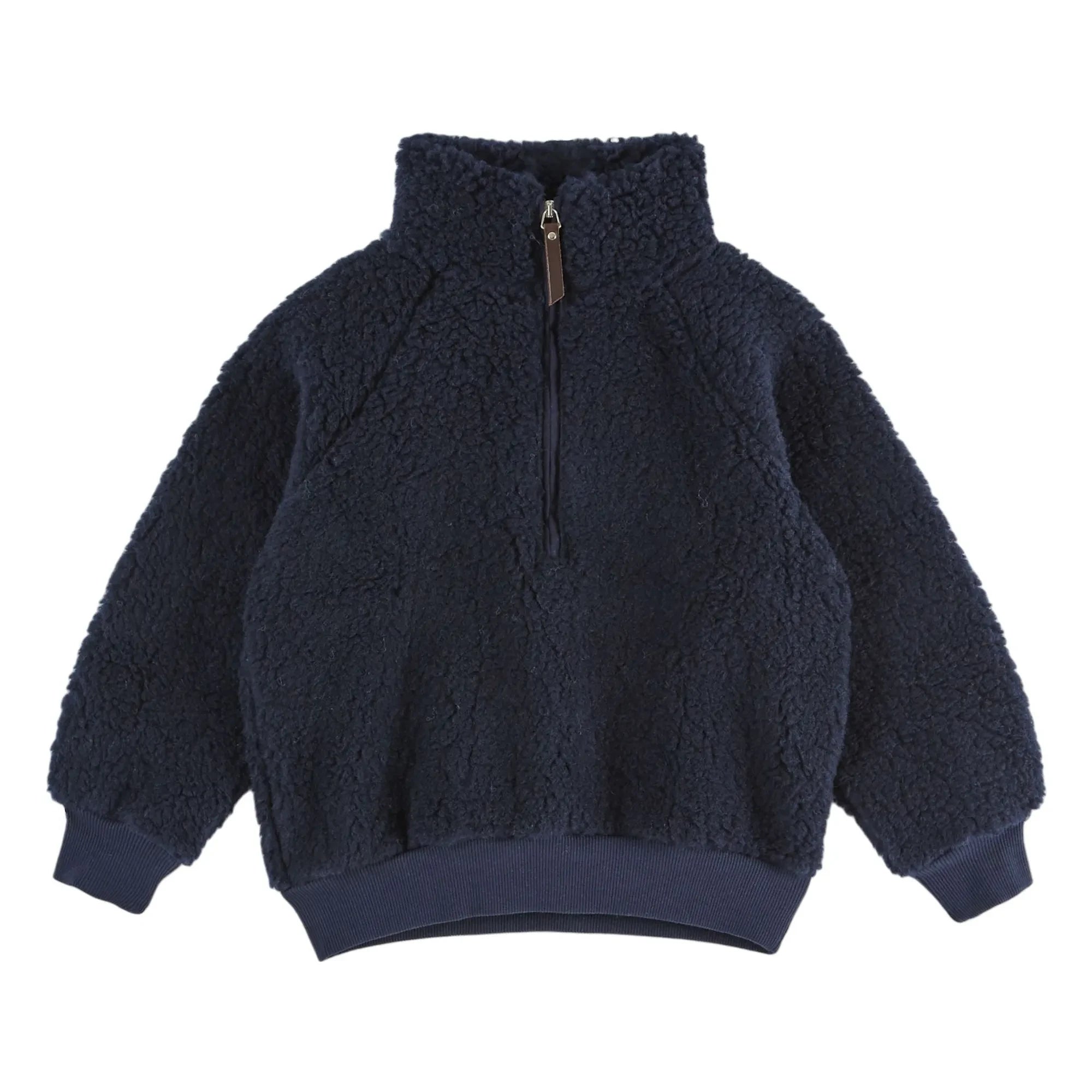 Emile et Ida - Sudadera Sherpa con cremallera azul medianoche