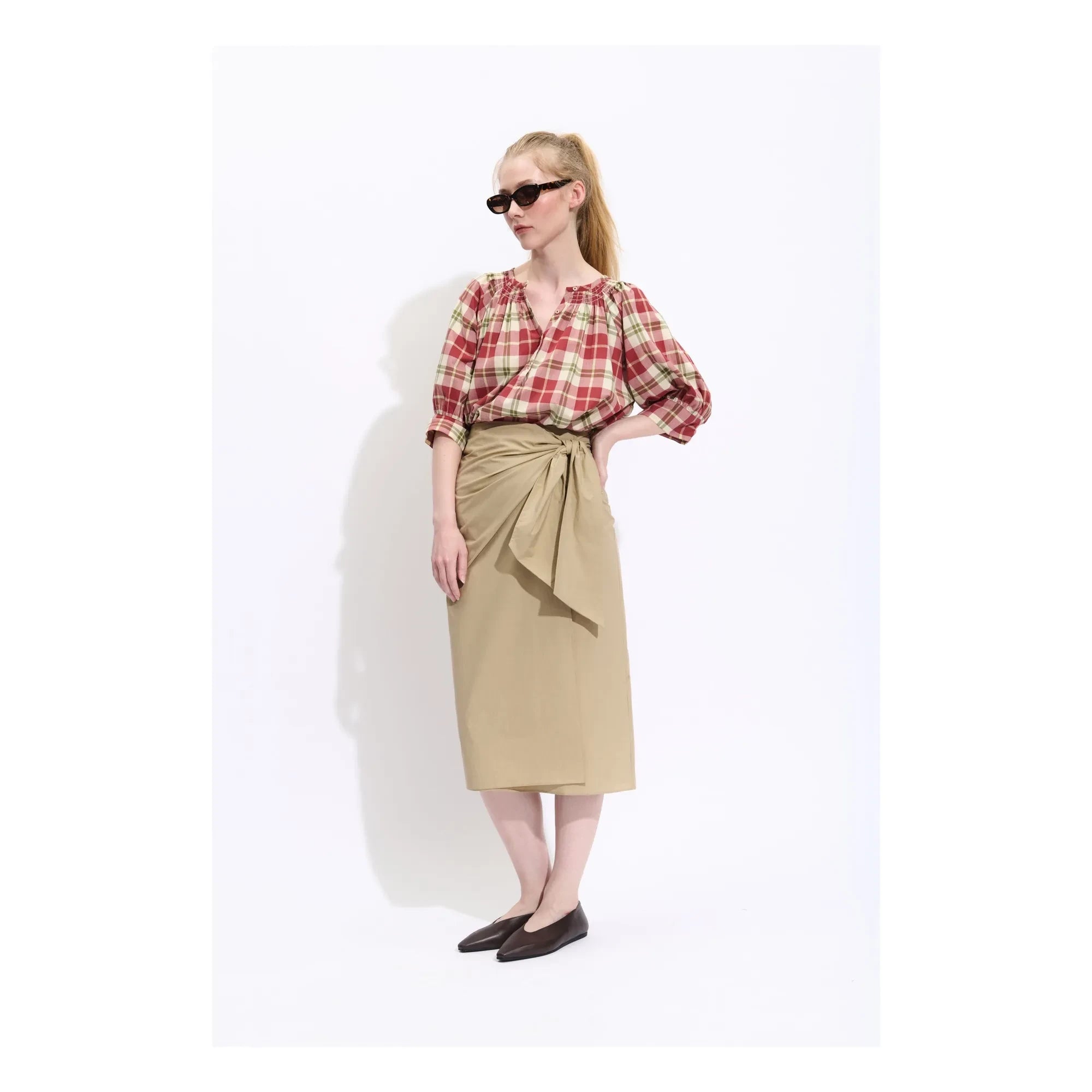 BELLEPIECE - Falda de algodón Bambini | Avellana