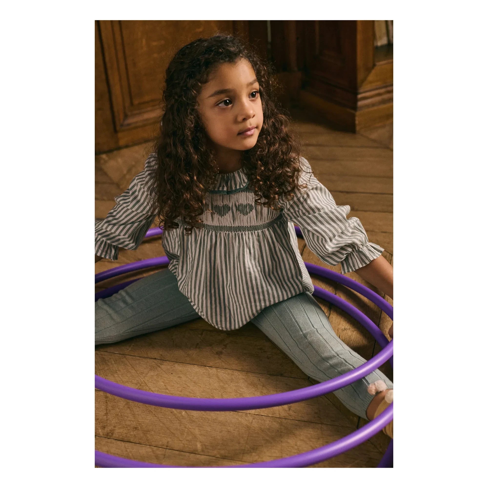Louise Misha - Leggings acanalados Moldavia | Gris azulado