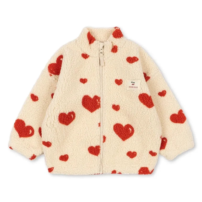 Konges Sløjd - Chaqueta Sherpa de fibra reciclada Jody Hearts | Crudo