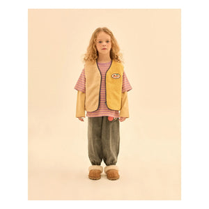 Jelly Mallow - Chaleco sin mangas reversible con bloques de color estilo sherpa | Azul marino