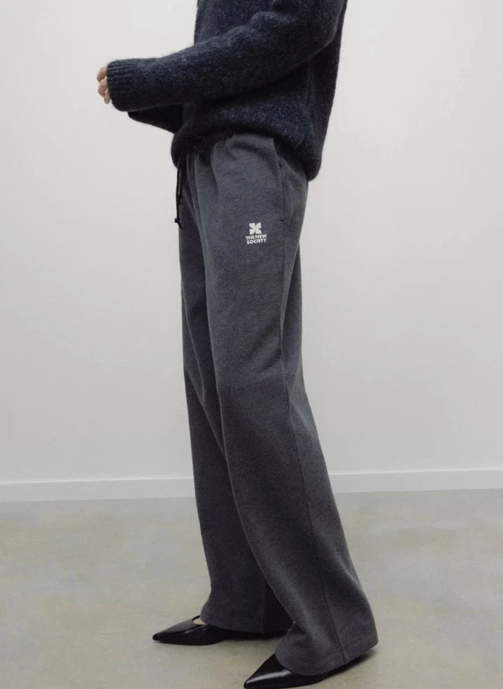 the new society - Jogger con logo de algodón | Heather grey
