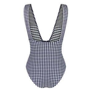 Anja Paris - Traje de Baño Entero Vichy Le Plongeant | Azul Marino