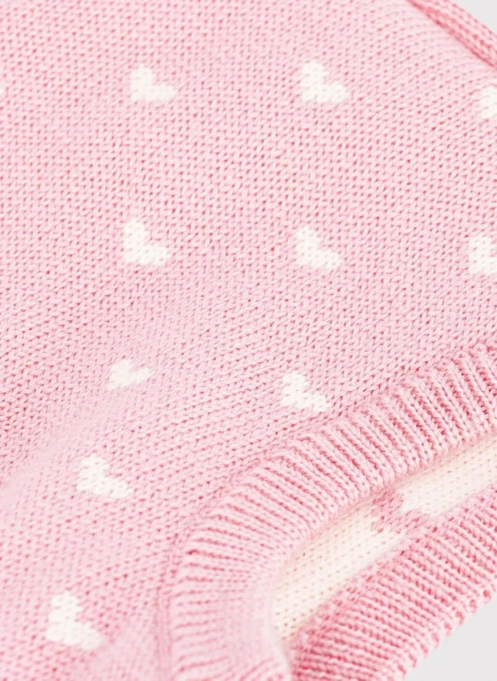 Petit Bateau - Pasamontañas con corazón de lana | Rosa