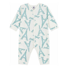Petit Bateau - Pijama sin pies Buena Noche Torre Eiffel | Blanco