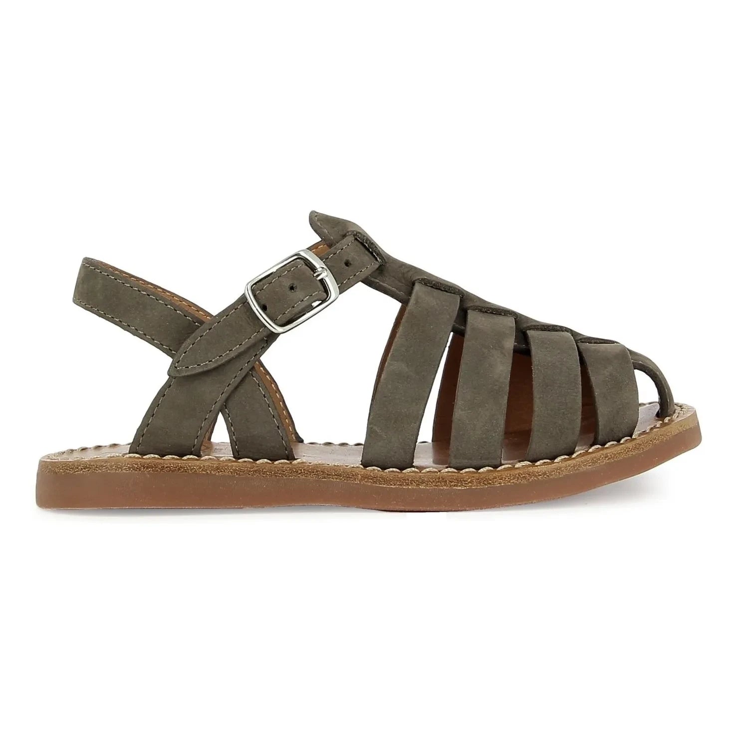 Pom d'Api - Sandalias Beach-Stitch Dad Nubuck | Caqui