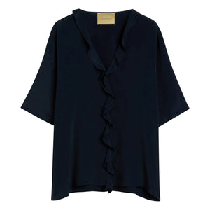 Momoni - Blusa de manga corta Salvia | Azul marino