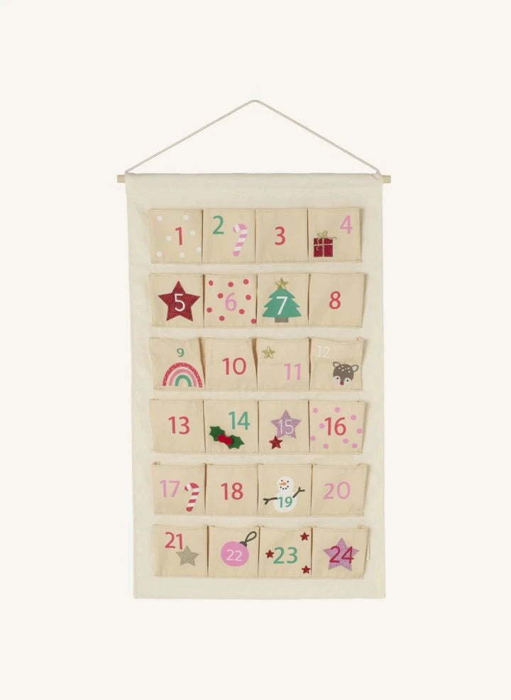 Rockahula Kids - Calendario de Adviento reutilizable de Navidad | Beige