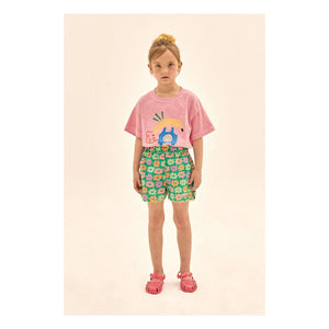 Jelly Mallow - Pantalón corto seersucker con estampado floral verde