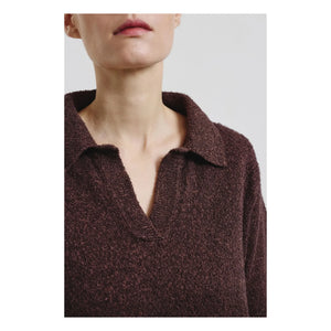 Pomandère - Polo de algodón y lino | Marrón oscuro