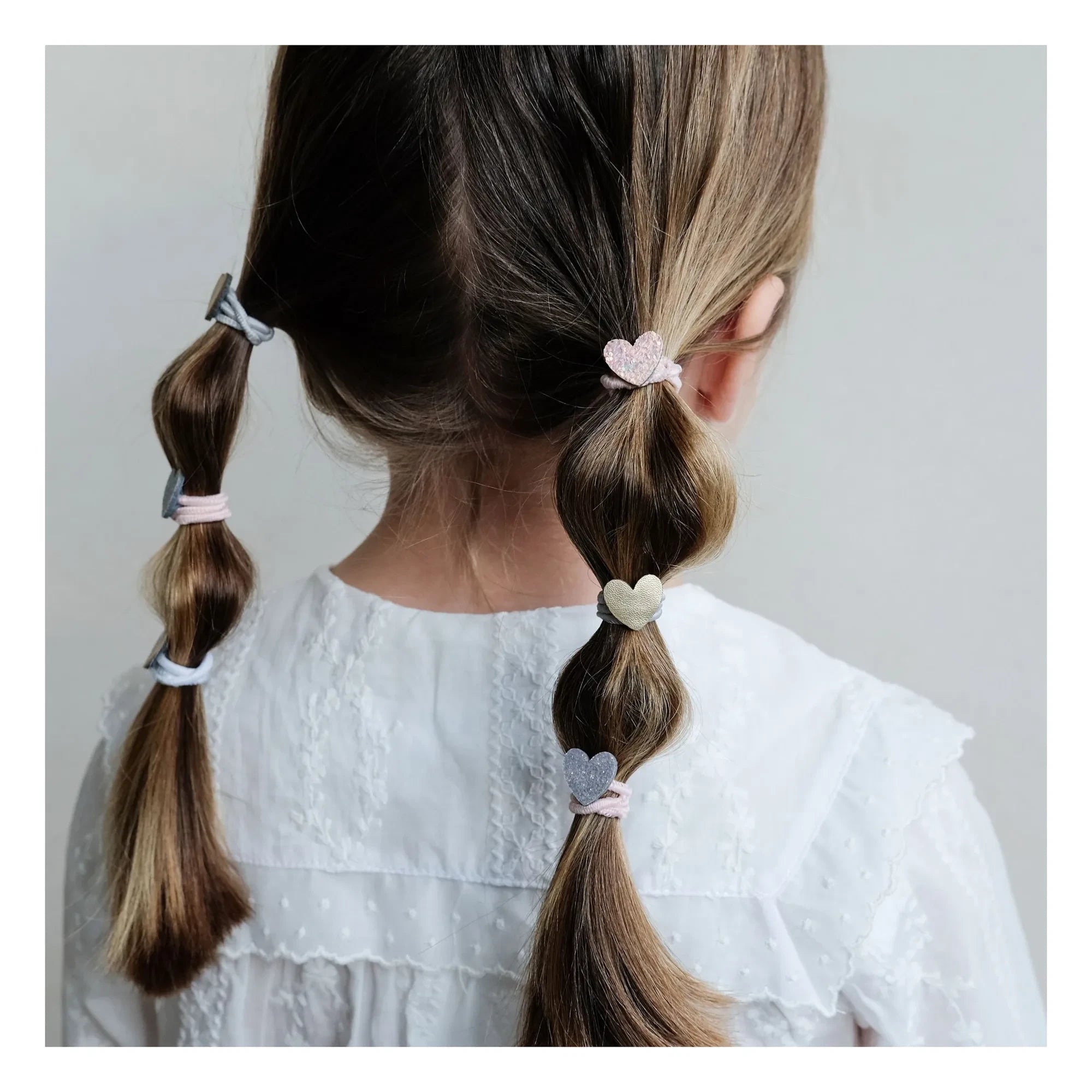 Mimi & Lula - Set de 8 pinzas para el pelo con purpurina Corazón | Rosa